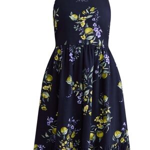 Floral Woman Tie Back Midi Dress - Large
